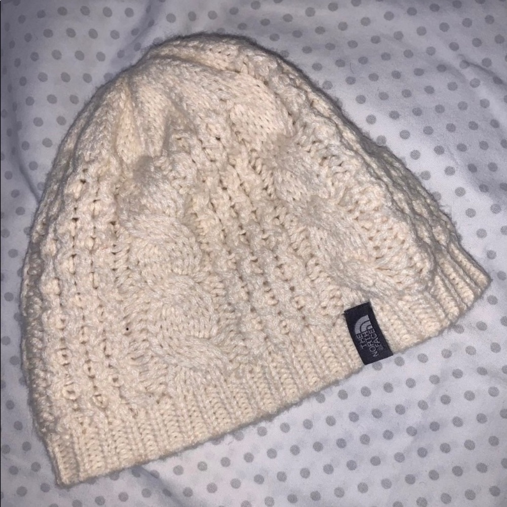 Cream North Face Hat